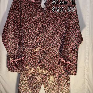 Floral Pajamas - Pink and Black